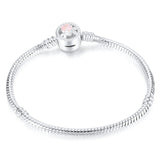 High Quality 17-21cm Silver Snake Chain Link Bracelet Fit European Charm Brand Bracelet for Women DIY Jewelry Making