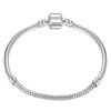 High Quality 17-21cm Silver Snake Chain Link Bracelet Fit European Charm Brand Bracelet for Women DIY Jewelry Making