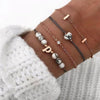 30 Style Boho Bangle Elephant Heart Shell Star Moon Bow Map Crystal Bead Bracelet Women Charm Party Wedding Jewelry Accessories