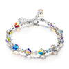 Sparkling Aurora Crystals Link Chain Stretch Bracelet Women Fashion Jewelry Gift